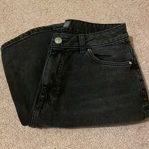 Primark high wasted black straight leg jeans, size 8!
